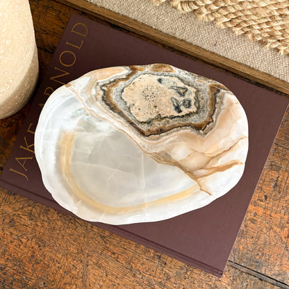 Hand Carved Amber Onyx Bowl