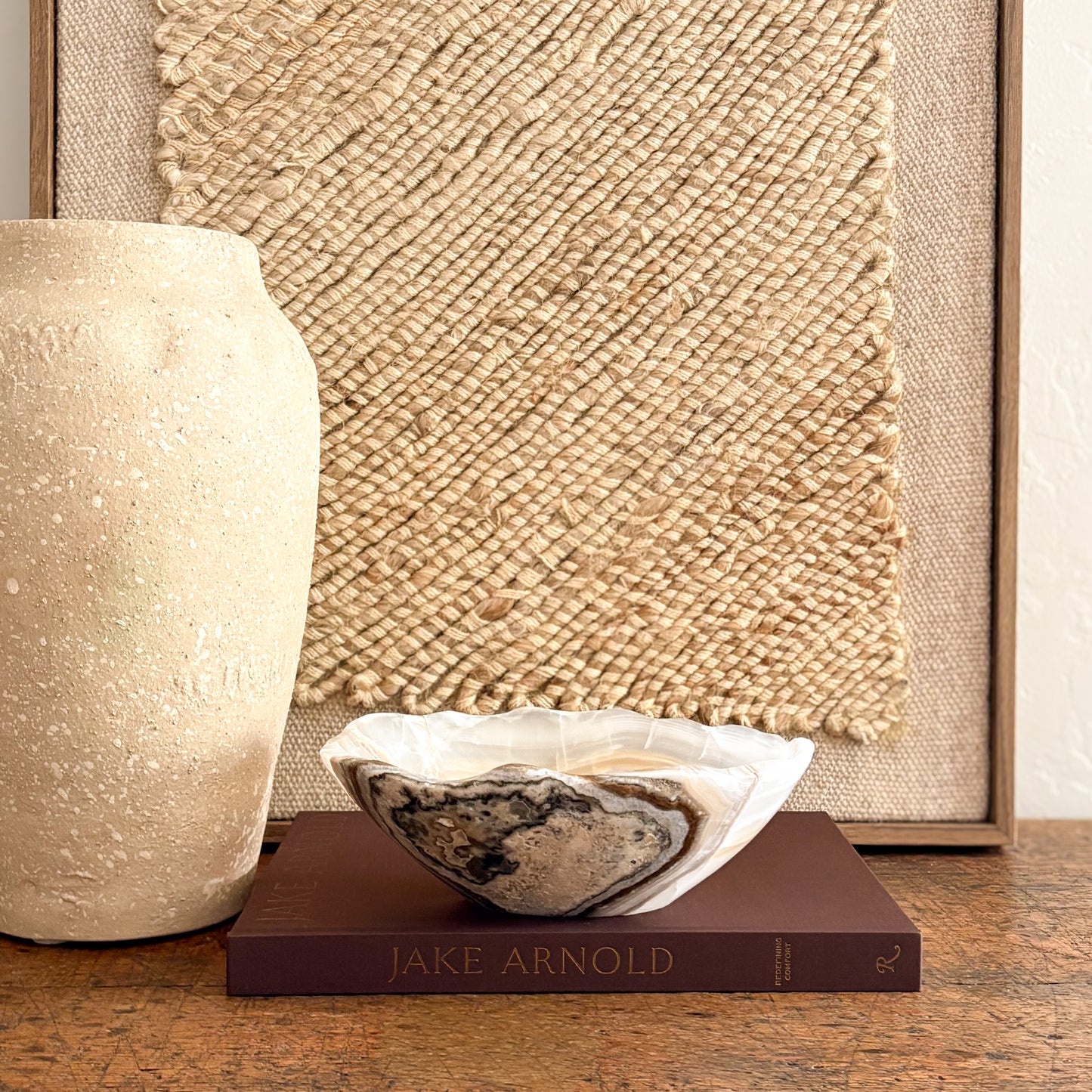 Hand carved amber onyx bowl made from natural stone