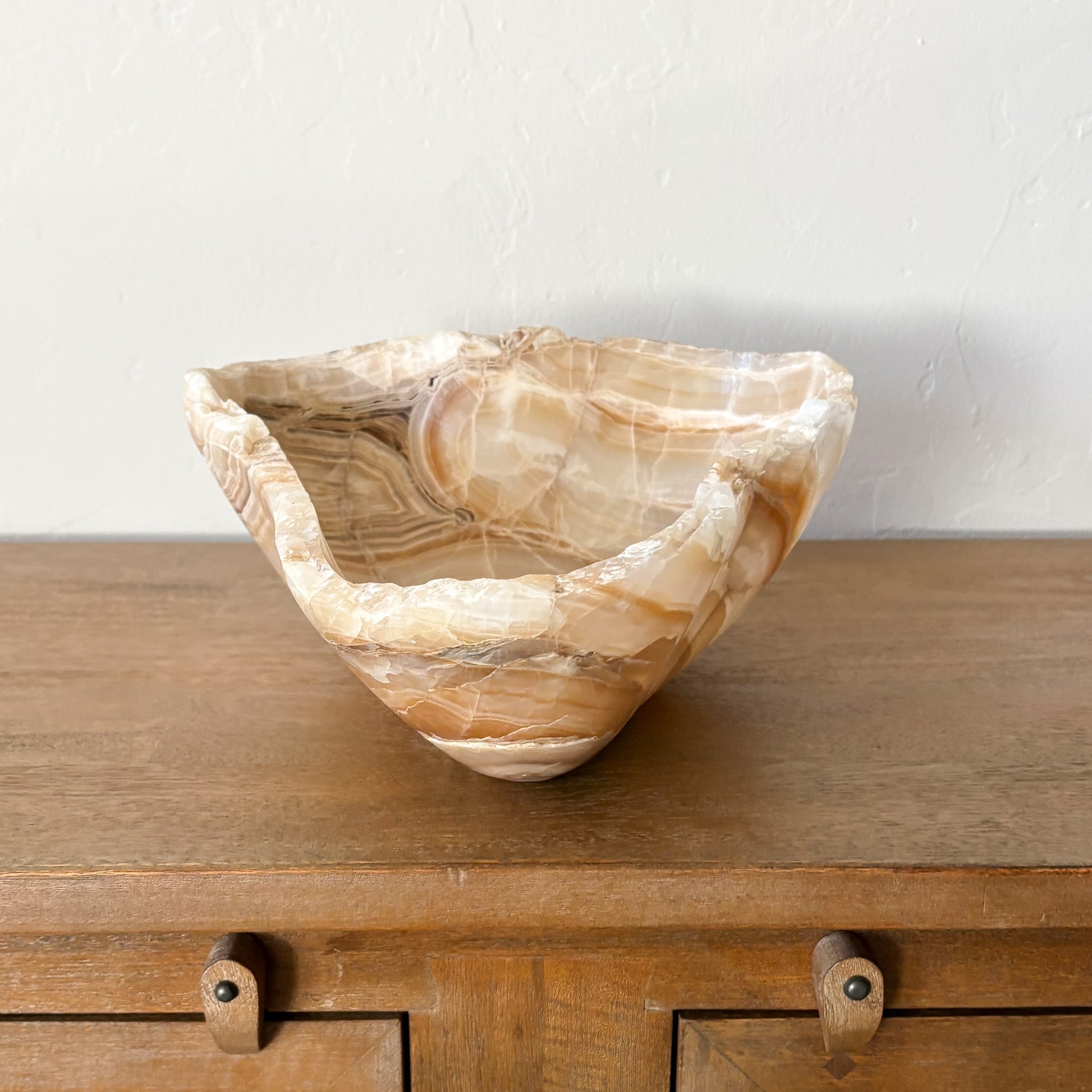 Modern organic amber onyx statement bowl for home décor styling