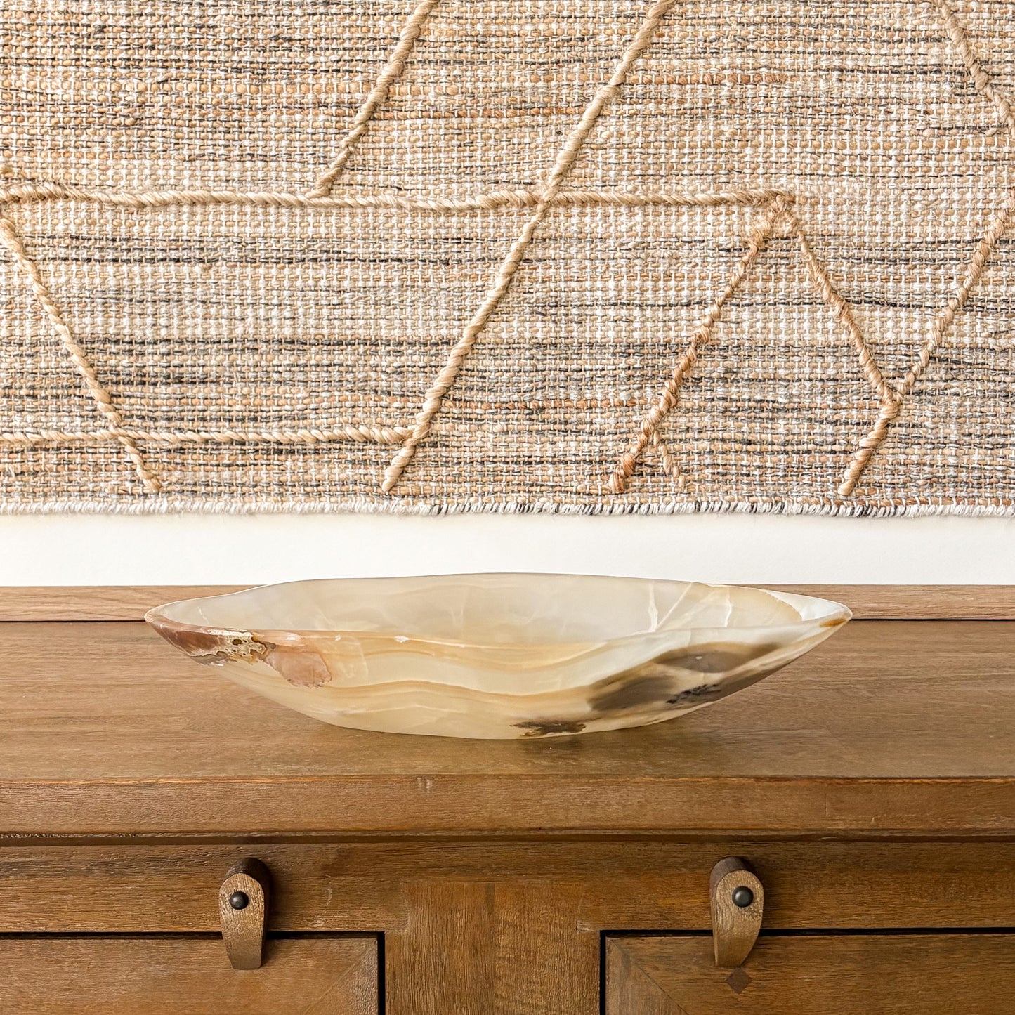 polished amber onyx decorative bowl artisan carved stone