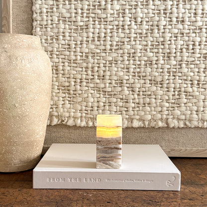 mexican onys stone candle holder