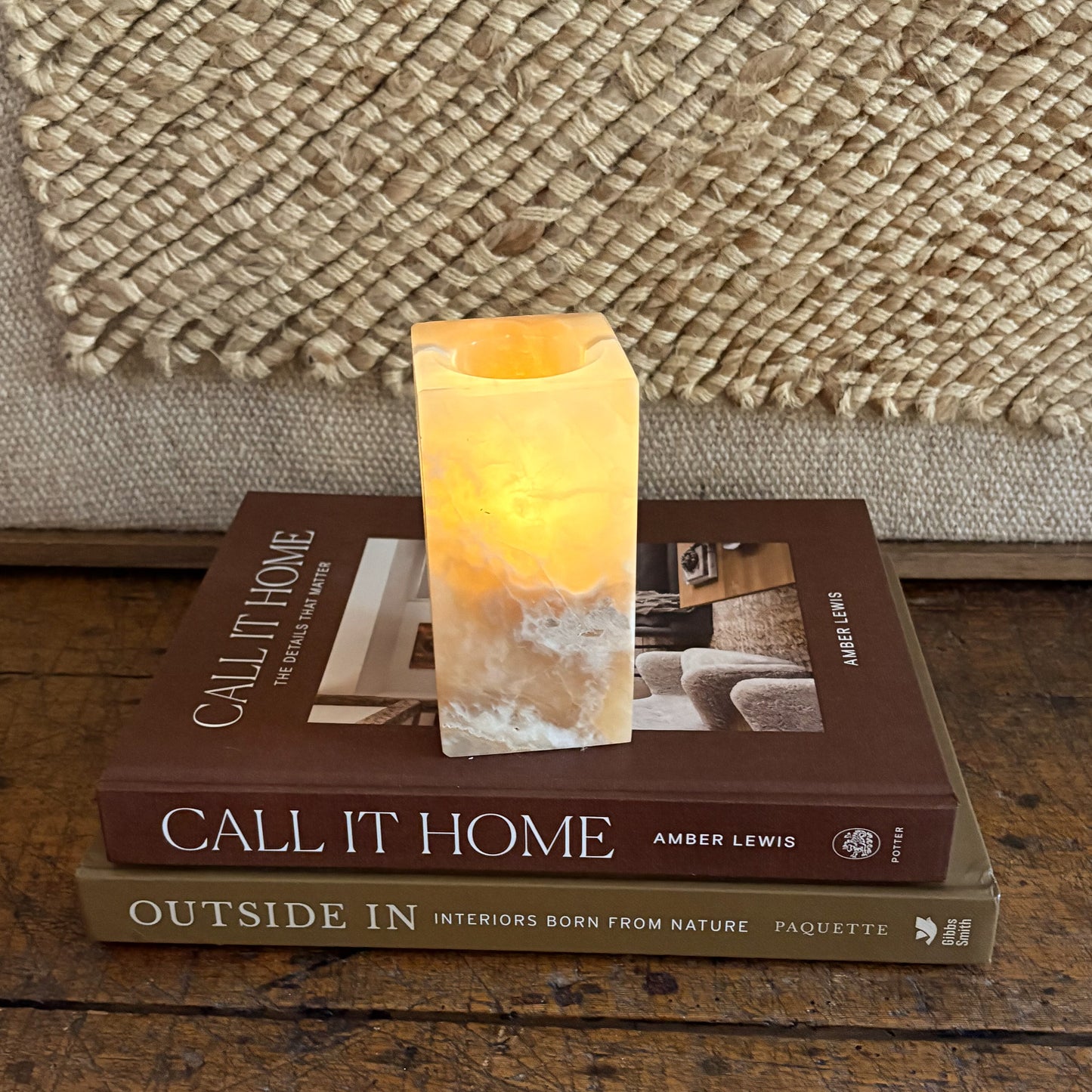 Amber Onyx Tealight Candle Holder