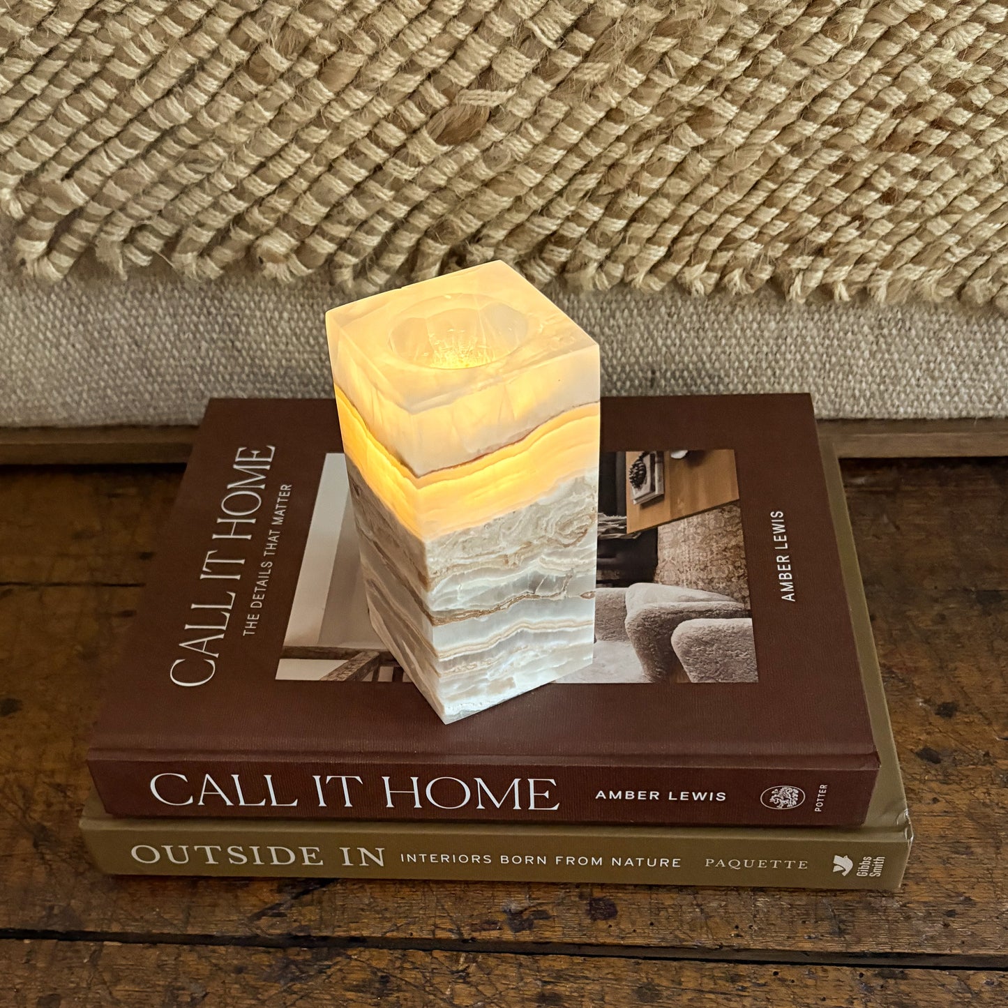 Amber Onyx Tealight Candle Holder