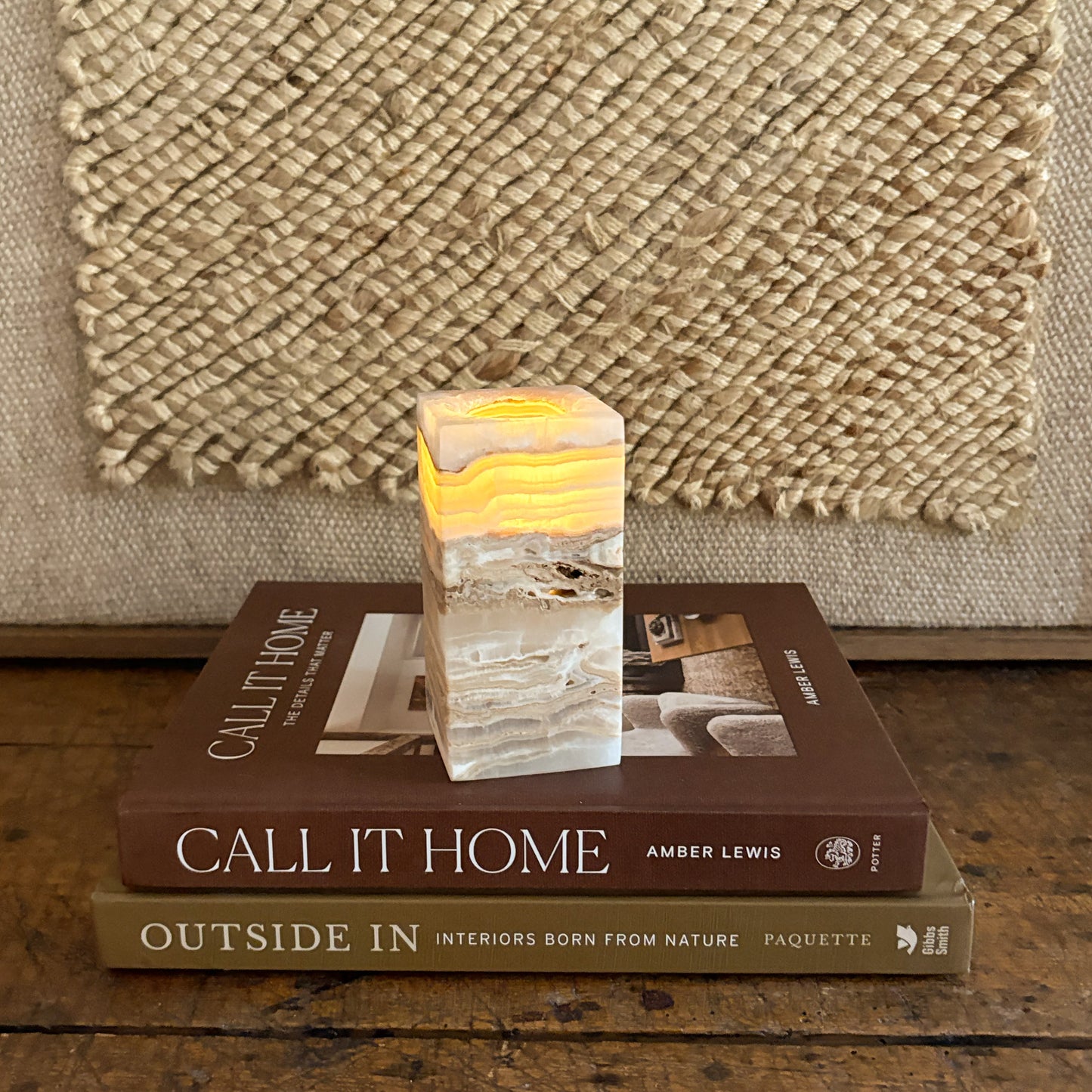 Amber Onyx Tealight Candle Holder