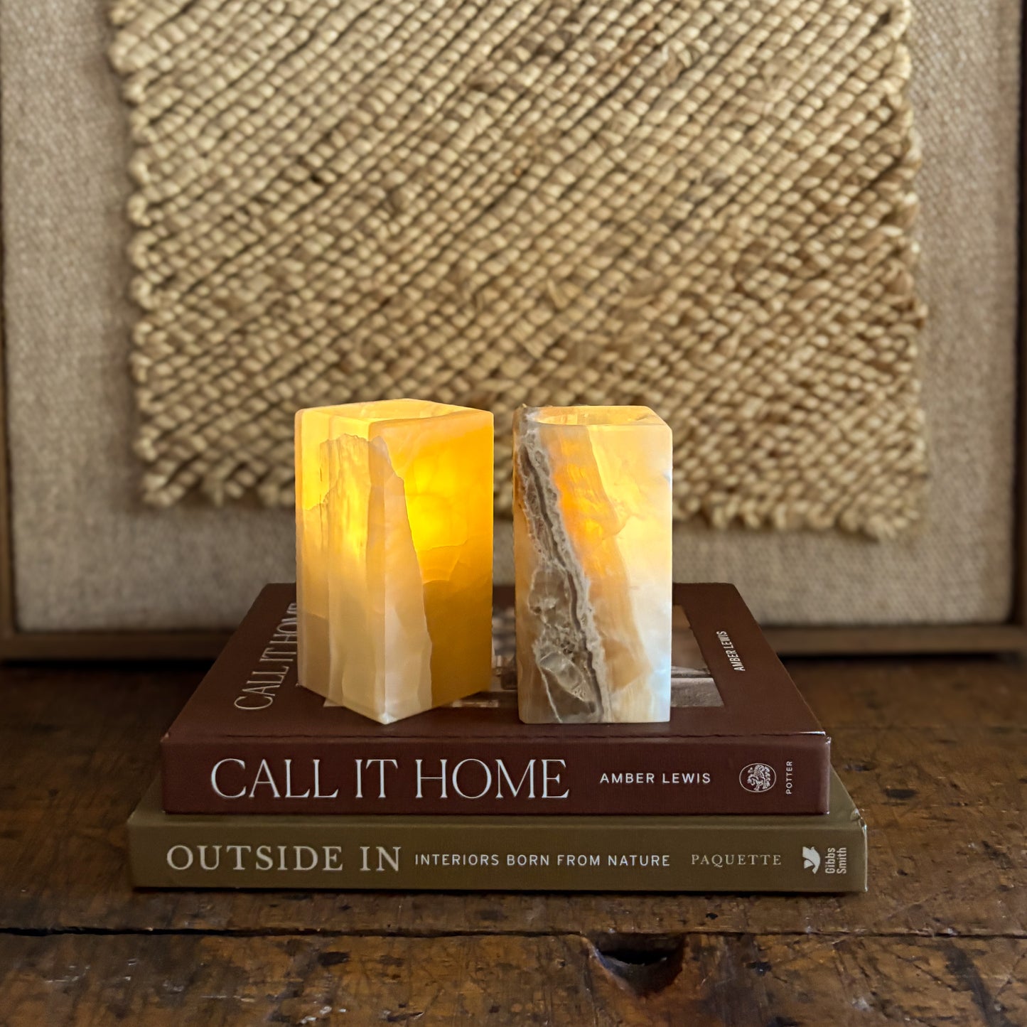 Amber Onyx Tealight Candle Holder