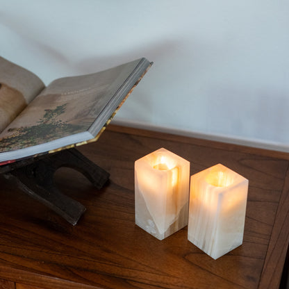 Elegant onyx candle holders for cozy home ambiance