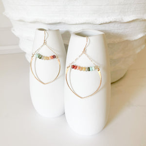 peruvian opal beaded chandeleir earrings