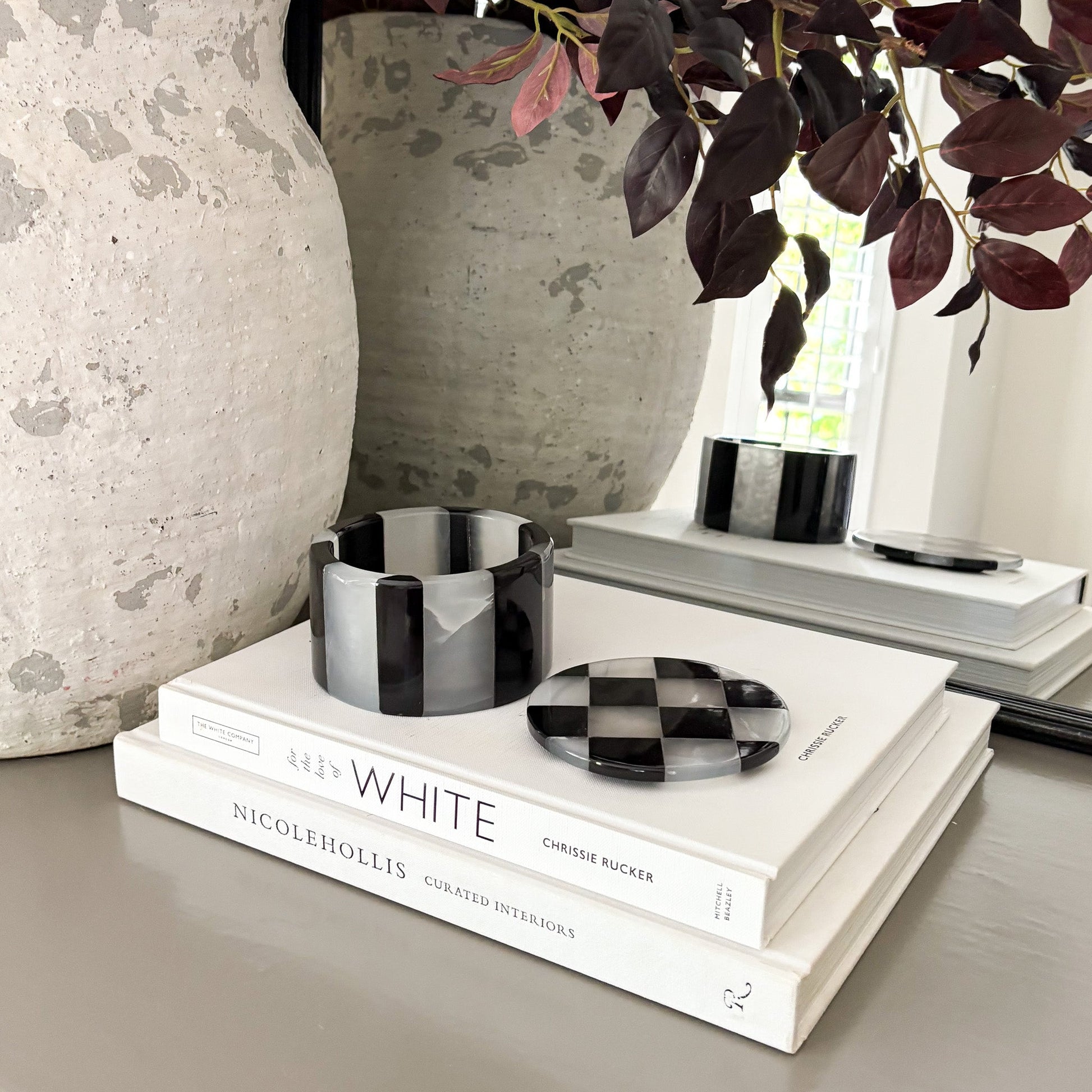marble and onyx lidded trinket dish 
