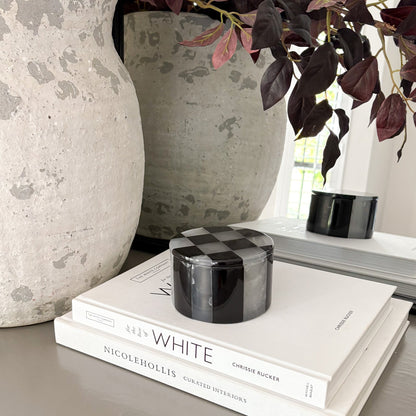 Black Marble and White Onyx Checker Lidded Box