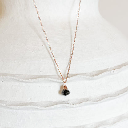 black rutilated quartz crystal necklace