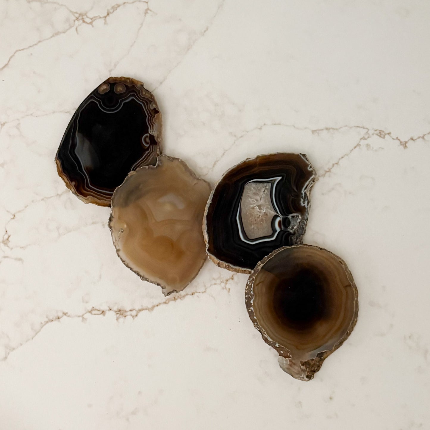 Black Agate Coaster Set