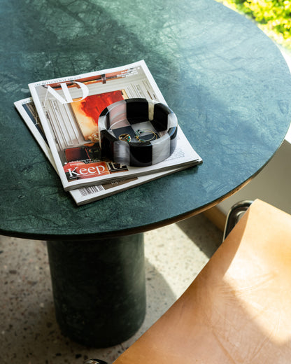 Modern organic black and white onyx catchall tray