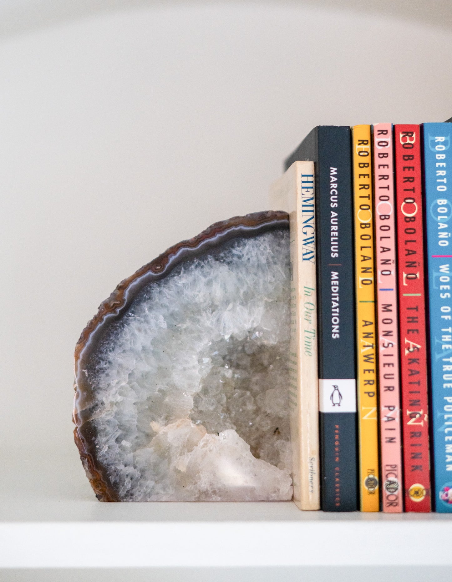 Luxury natural agate bookends handcrafted from Brazilian stone