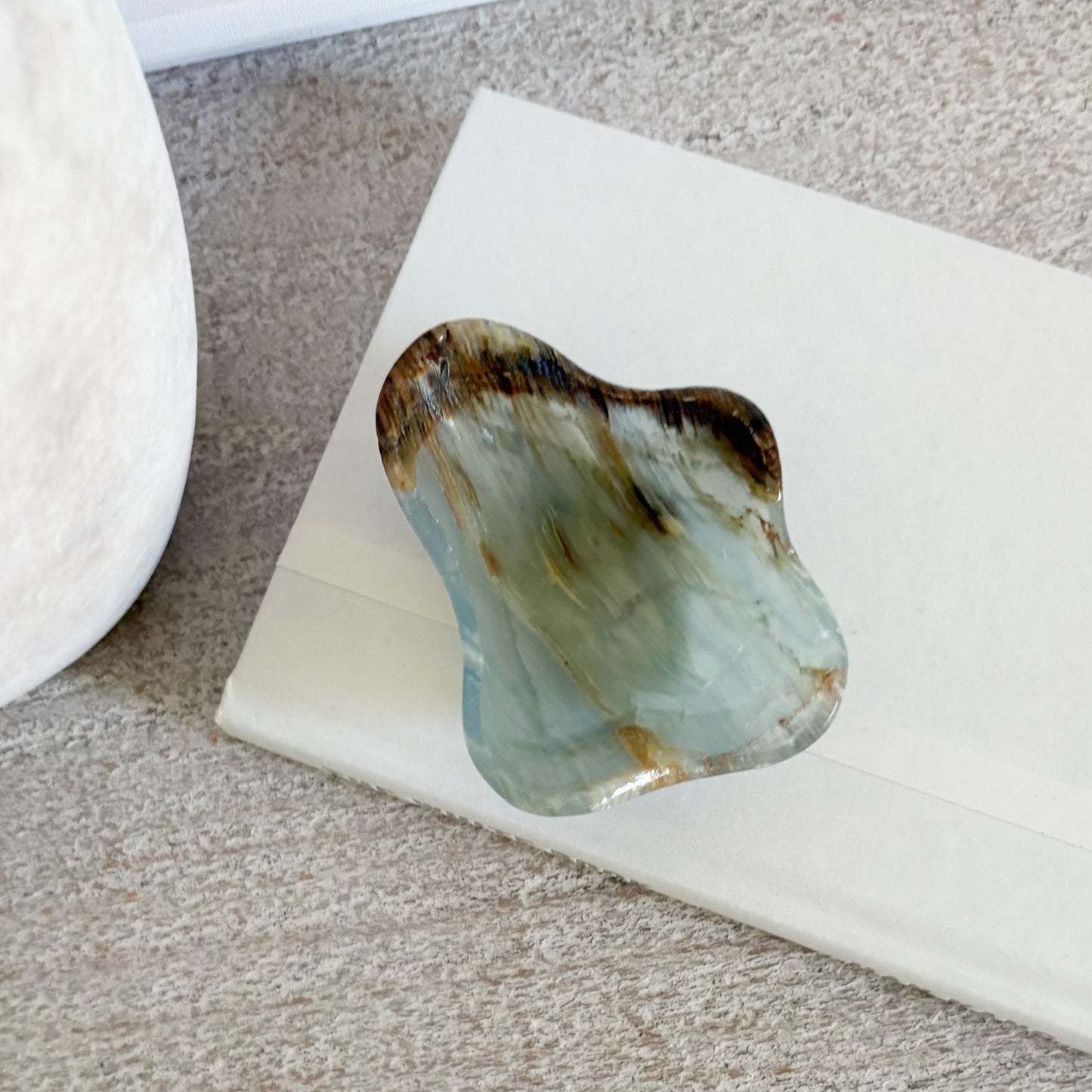 Hand Carved Blue Onyx Trinket Dish