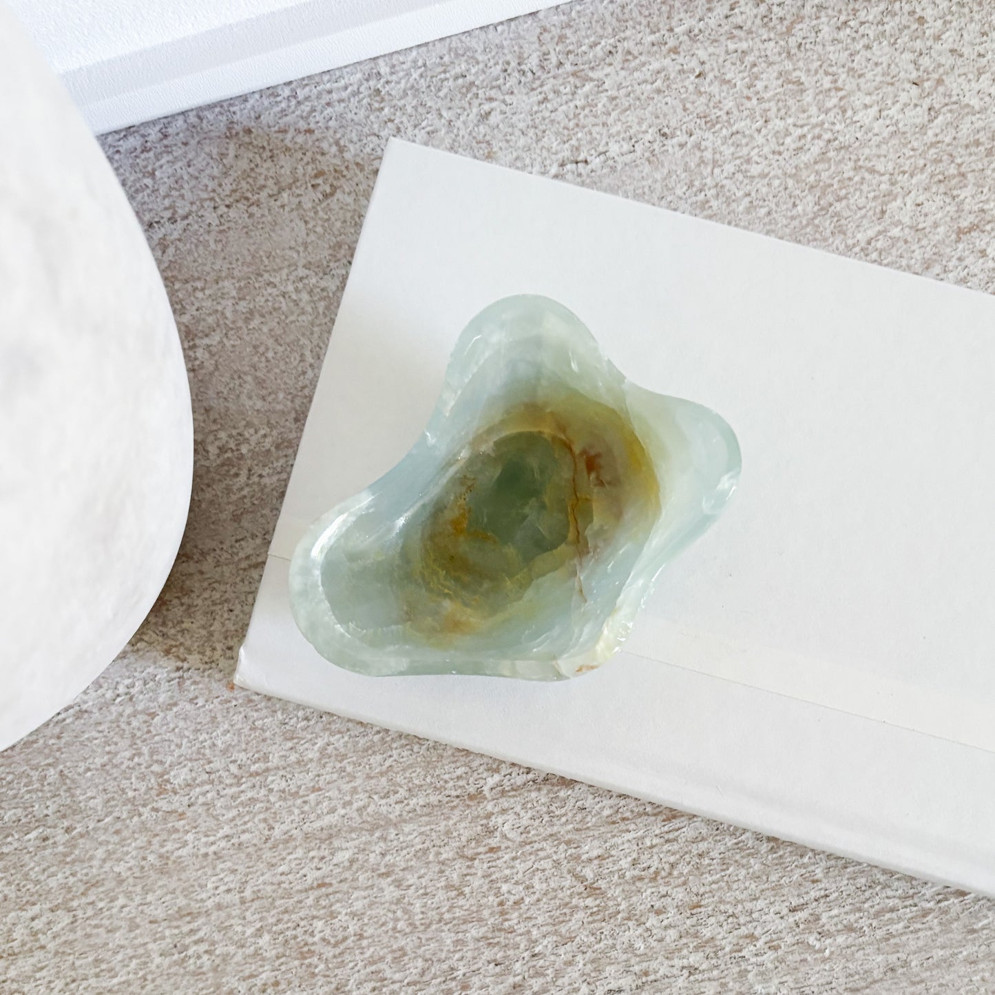 Hand Carved Blue Onyx Trinket Dish