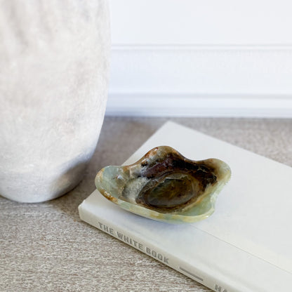 Hand Carved Blue Onyx Trinket Dish