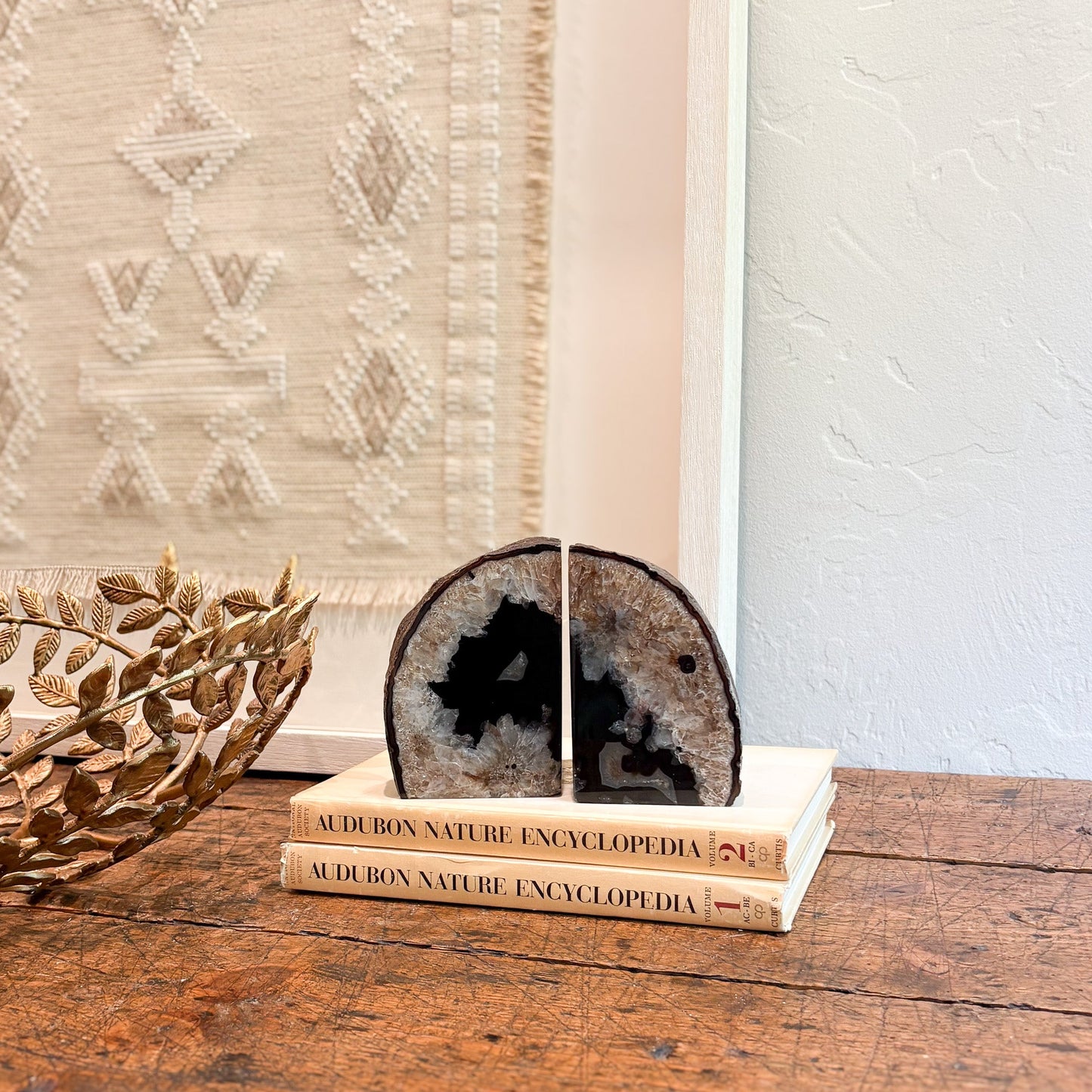 natural brazilian brown agate bookend pair