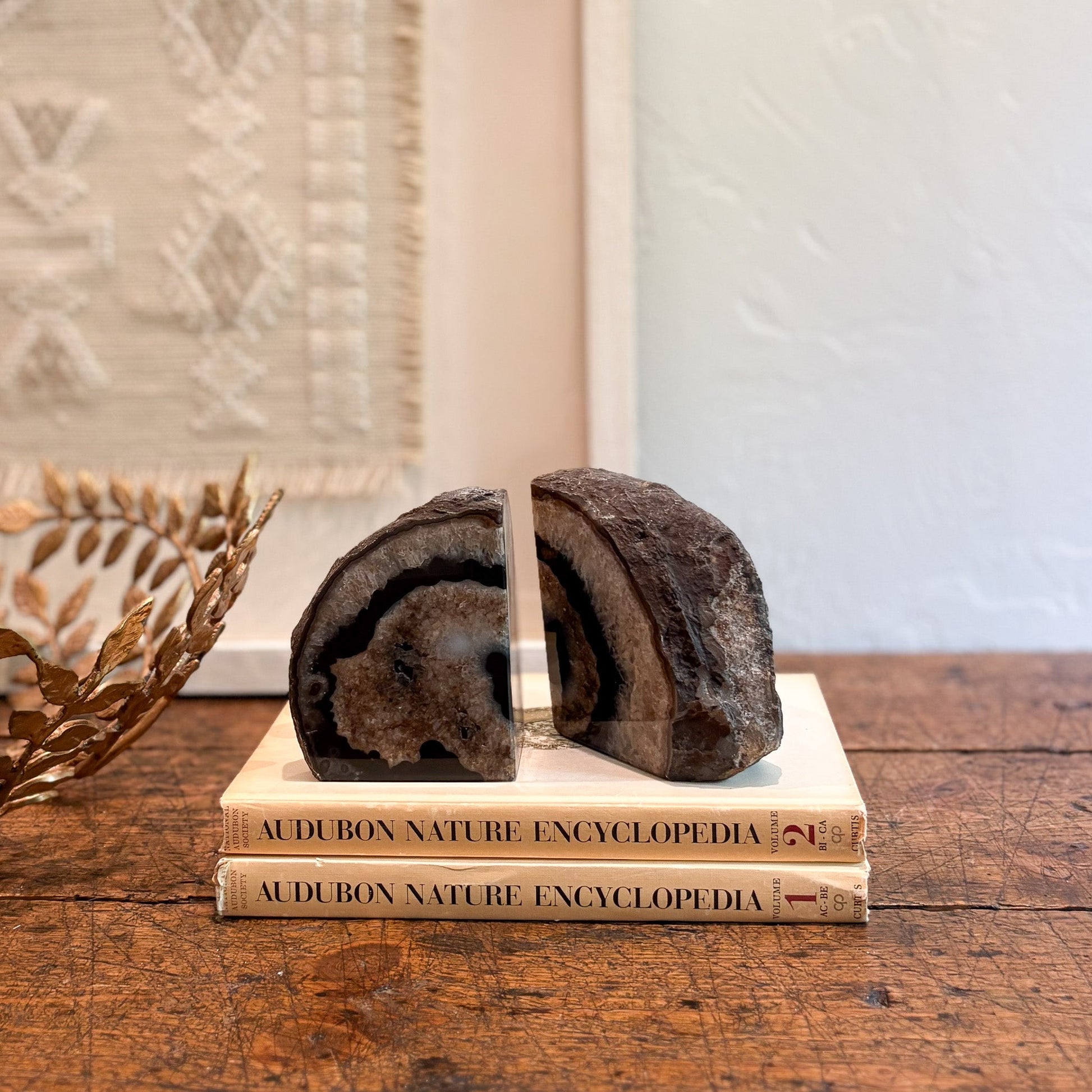 natural brazilian agate crystal bookends wi