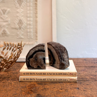 natural brazilian agate crystal bookends wi