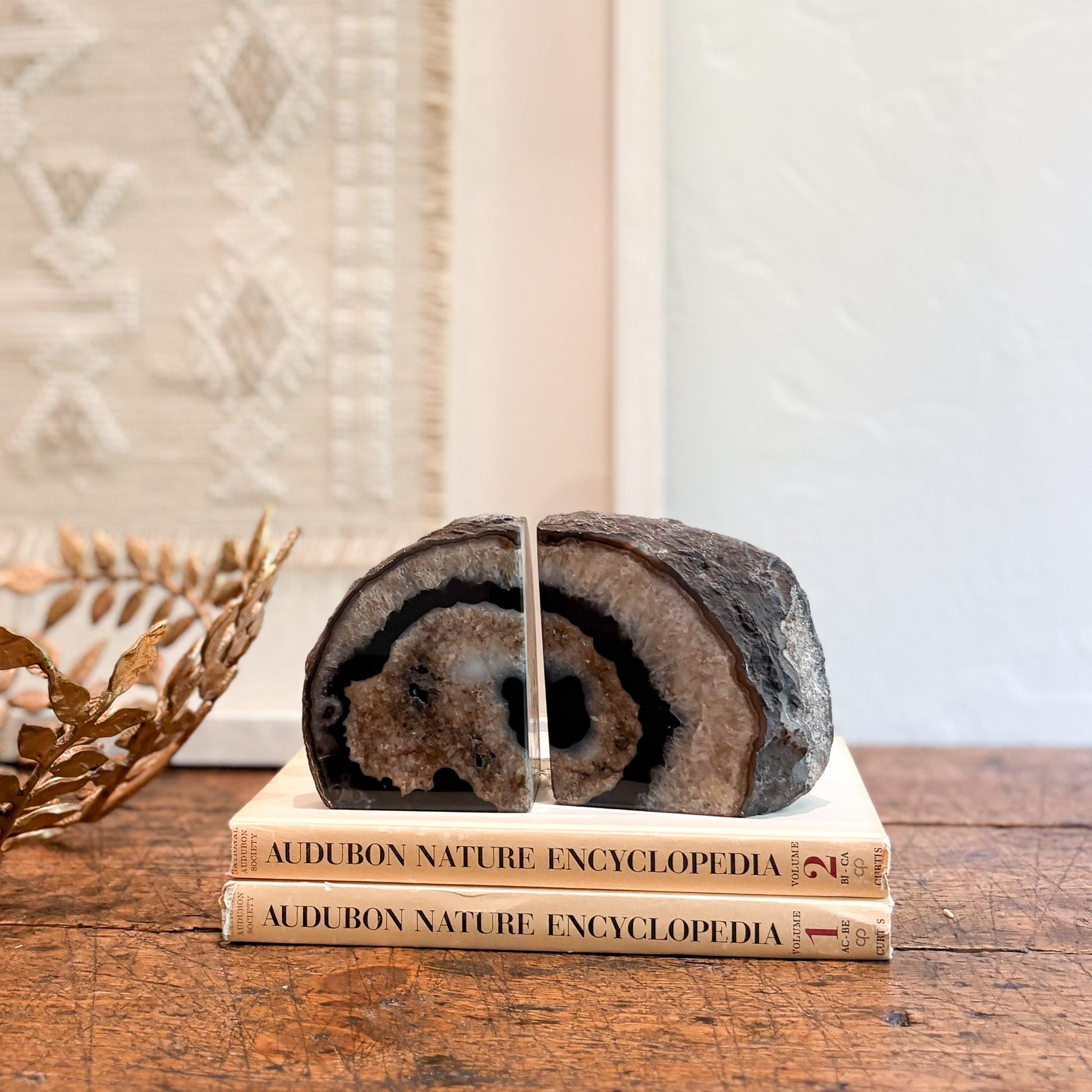 natural geode bookends