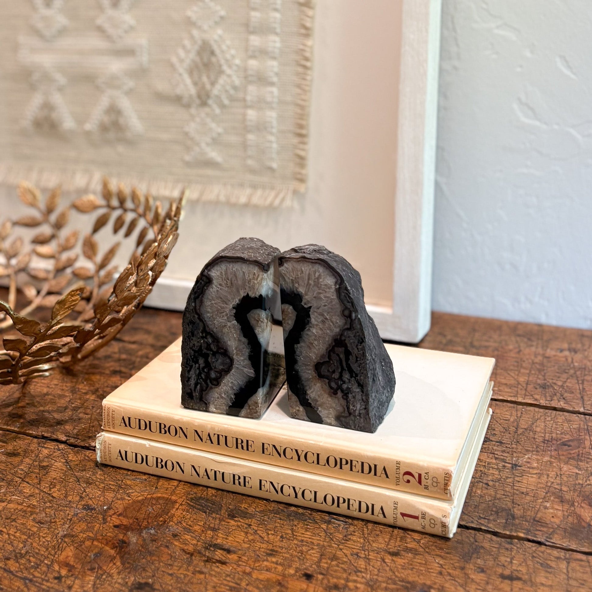 natural brazilian agate bookends