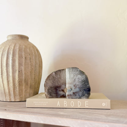 agate geode center bookends