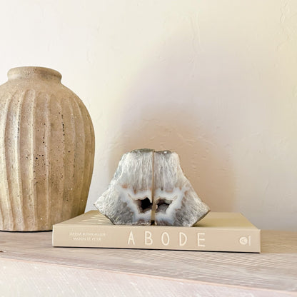 natural agate bookends pair