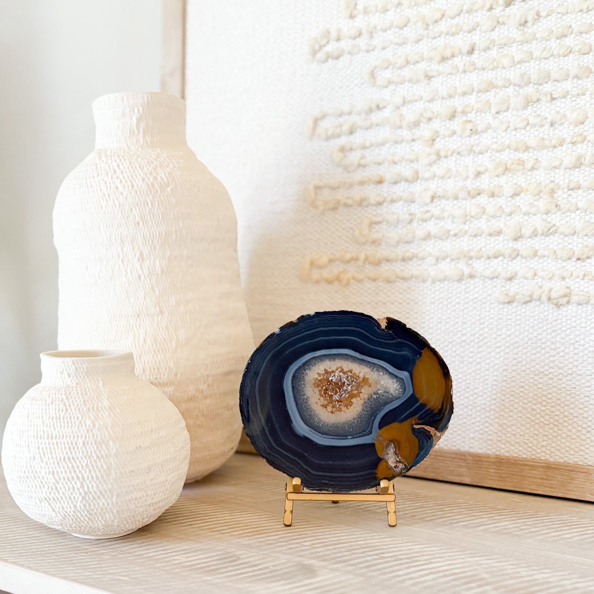 blue agate crystal slice