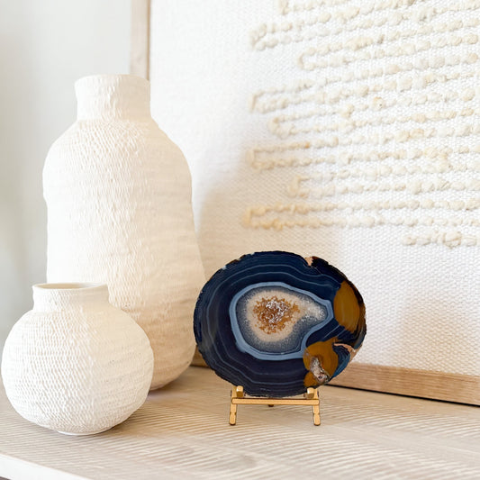 blue agate crystal slice