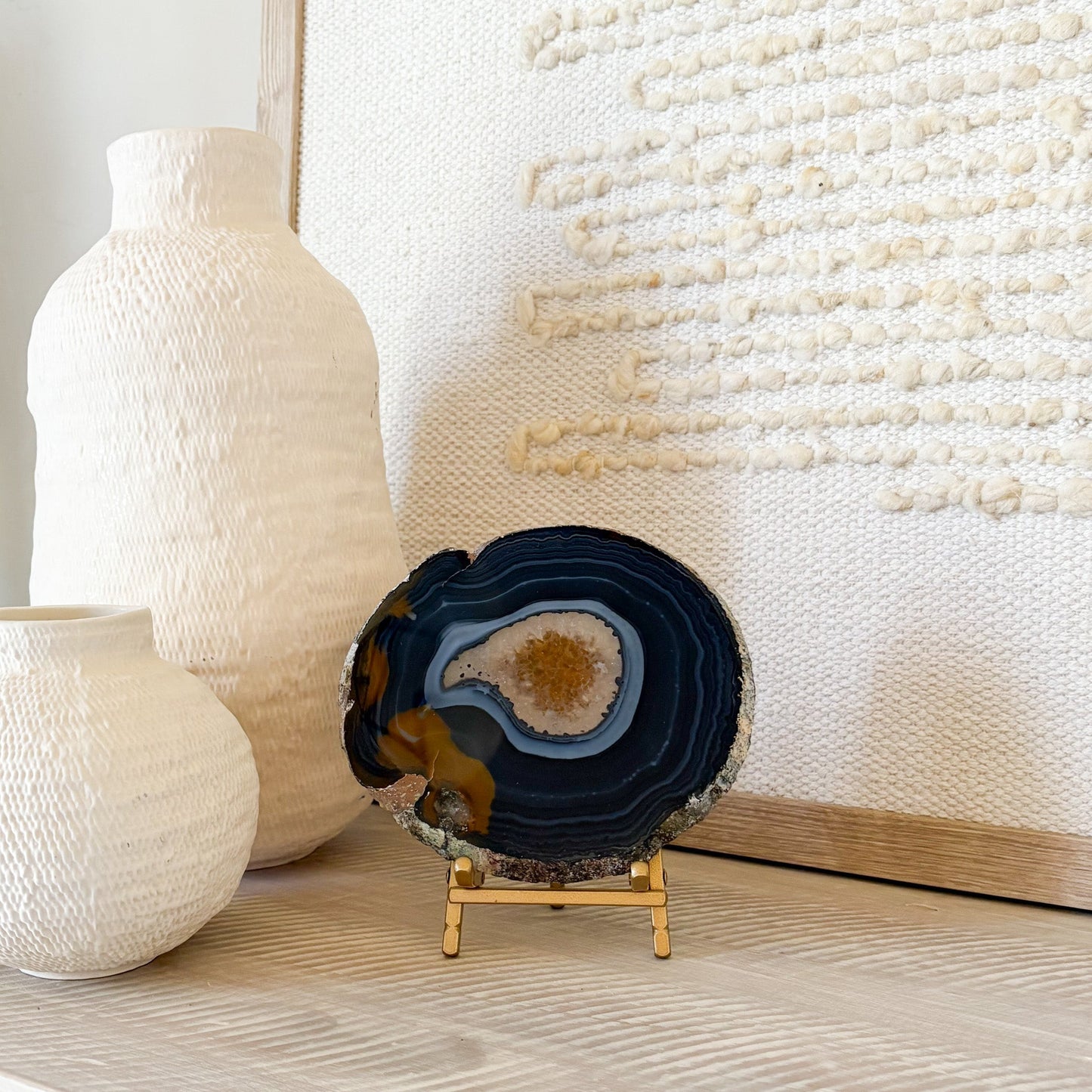 decorative agate crystal slice, natural home accents