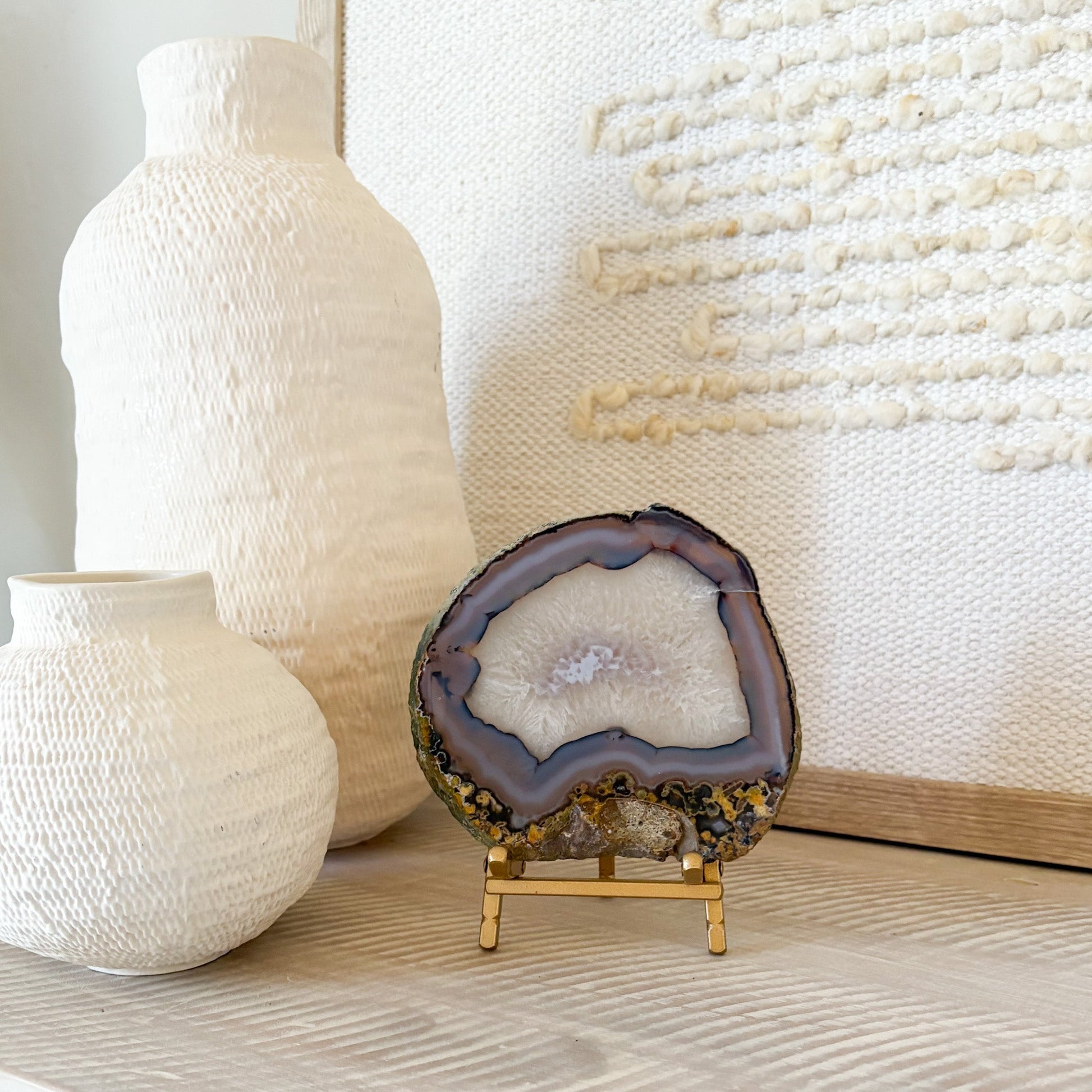 natural brazilian agate crystal slice, natural home accents