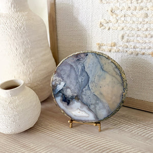 natural agate slice on stand, natural home decor