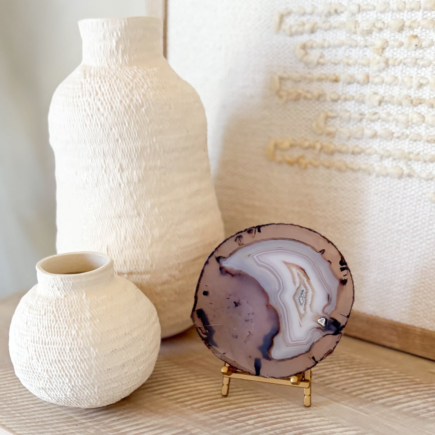 decorative blue agate crystal slice