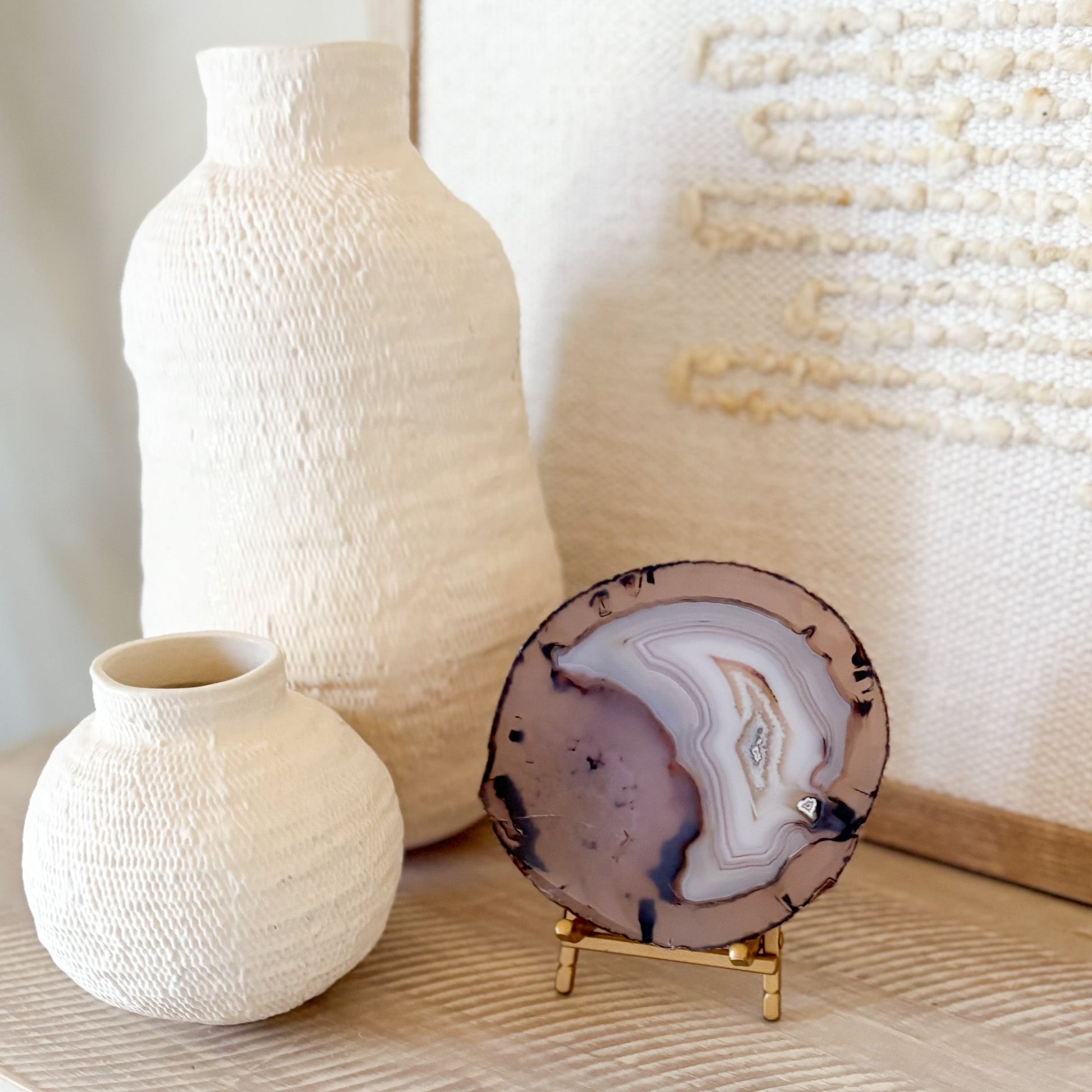 decorative blue agate crystal slice
