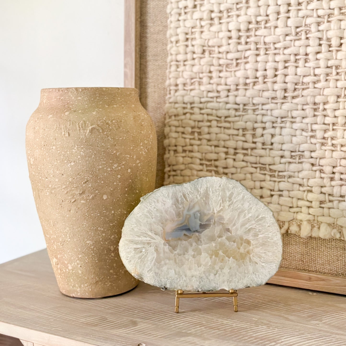 Designer natural stone accent—polished Brazilian agate slab