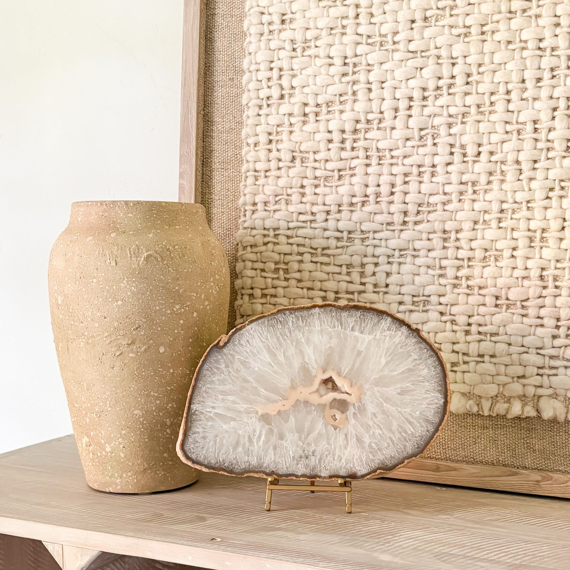 Designer natural stone accent—polished Brazilian agate slab