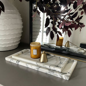 decorative black and white marble tray