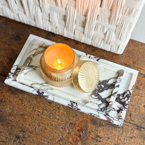 white and brown decoratibe marble tray, natural home accents