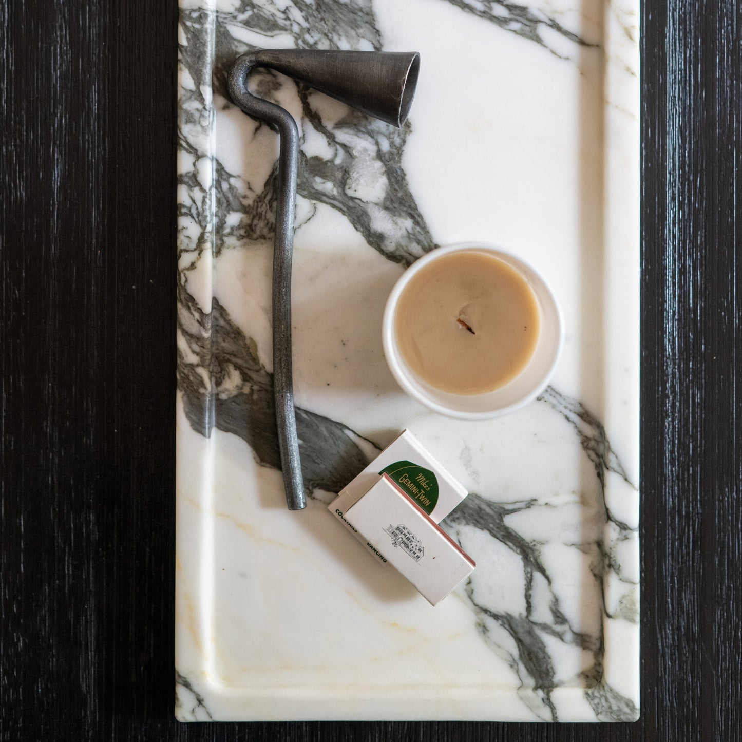 Luxury Calacatta Borghini marble tray for modern home décor and coffee table styling