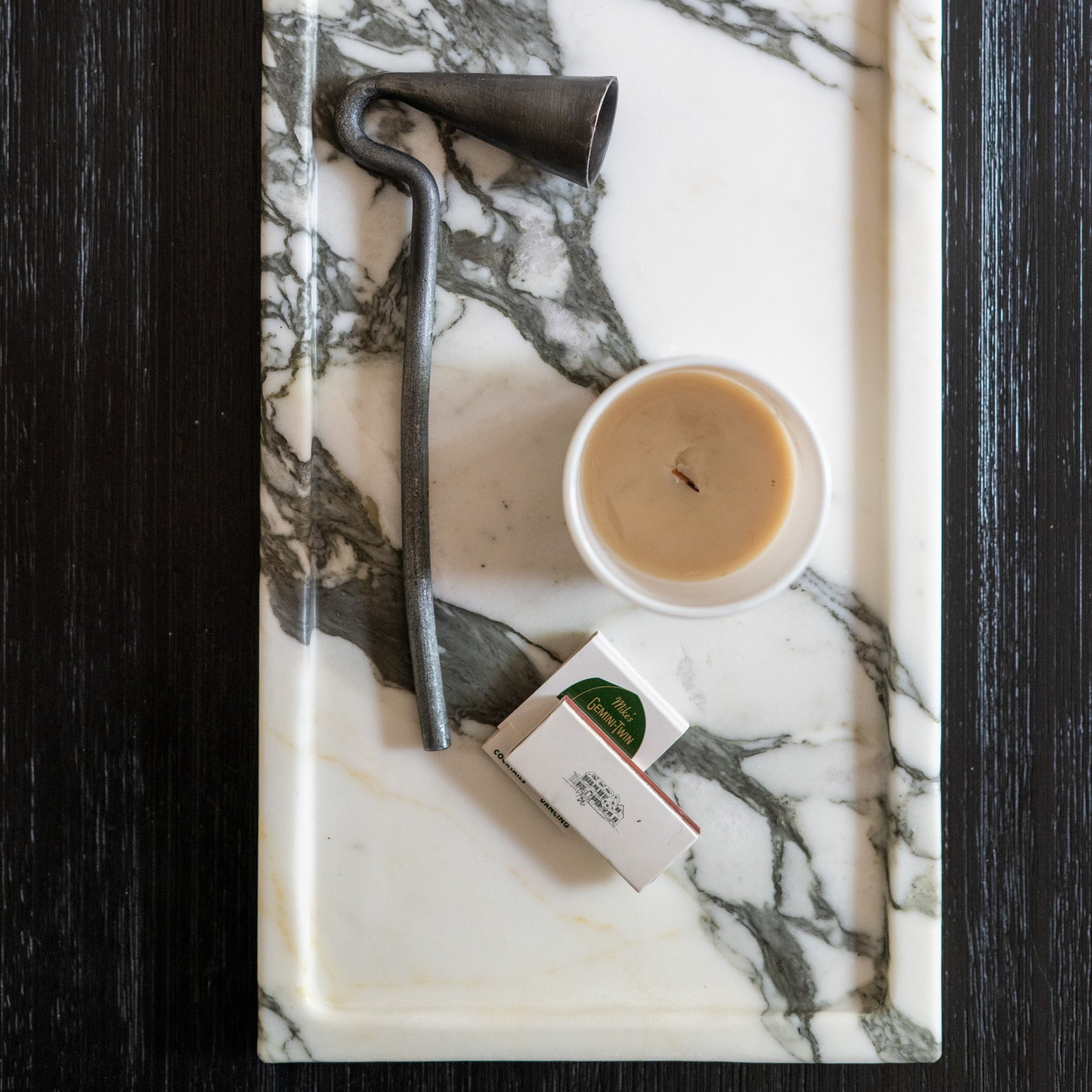 Luxury Calacatta Borghini marble tray for modern home décor and coffee table styling