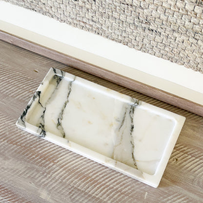 Calacatta marble tray for vanity, perfume, and home decor styling