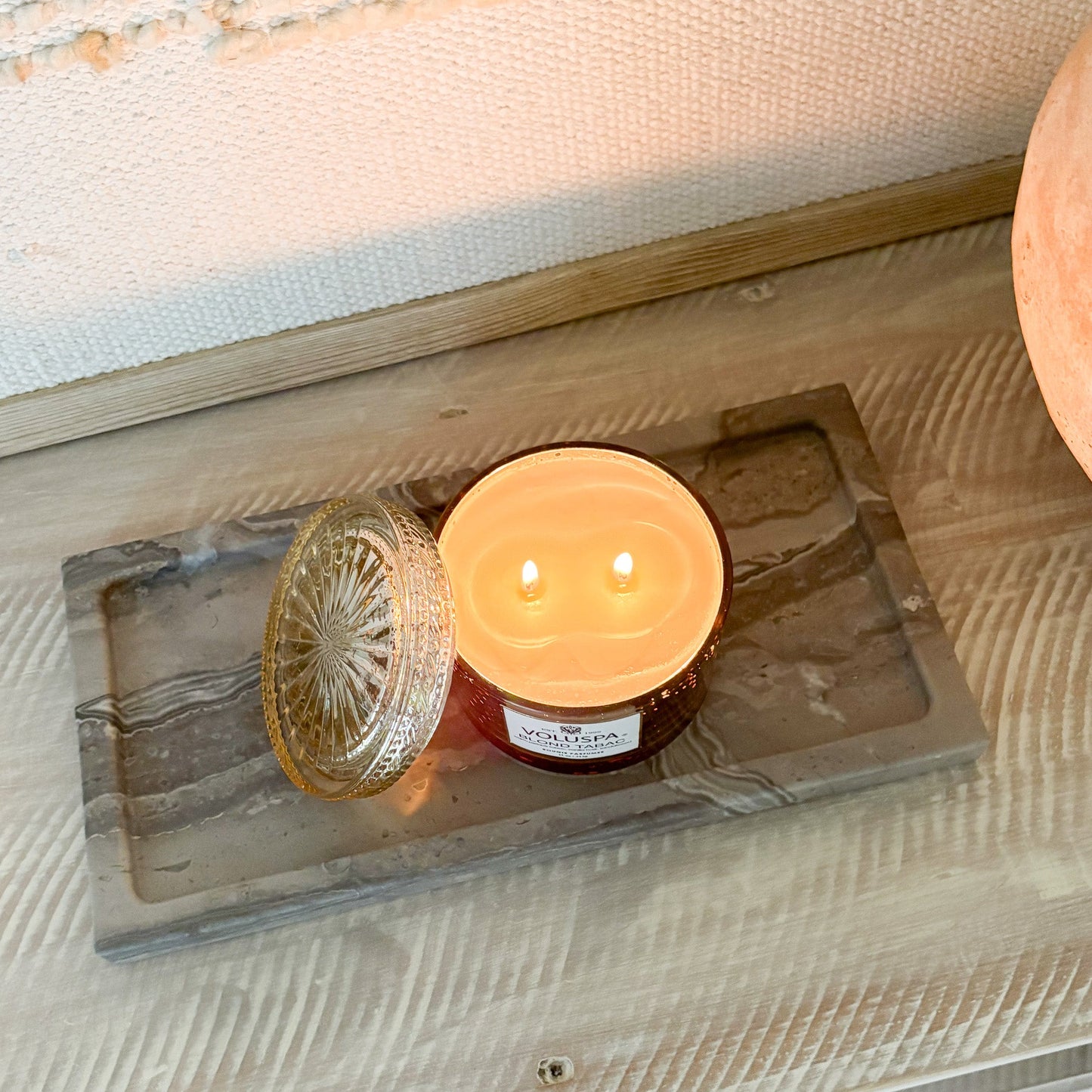 grey marble accent tray