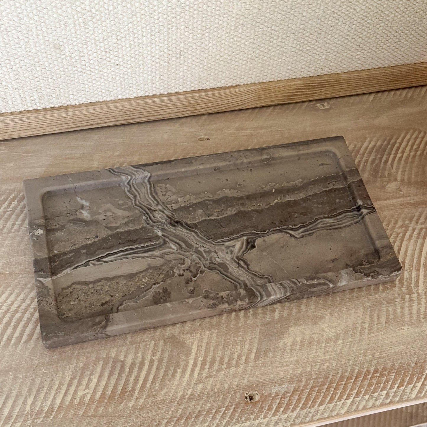 grey marble accent tray