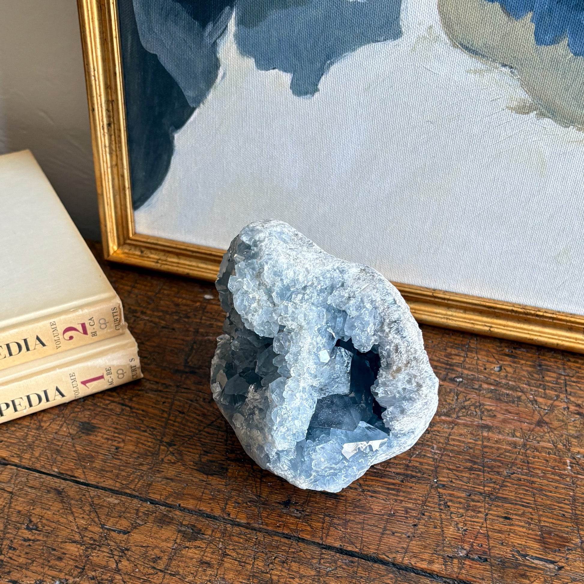 madagascar blue celestite crystal geode