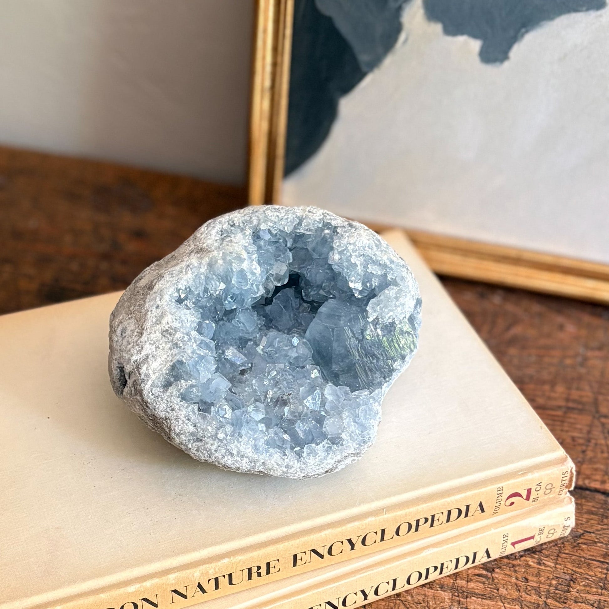 decorative blue crystal cluster