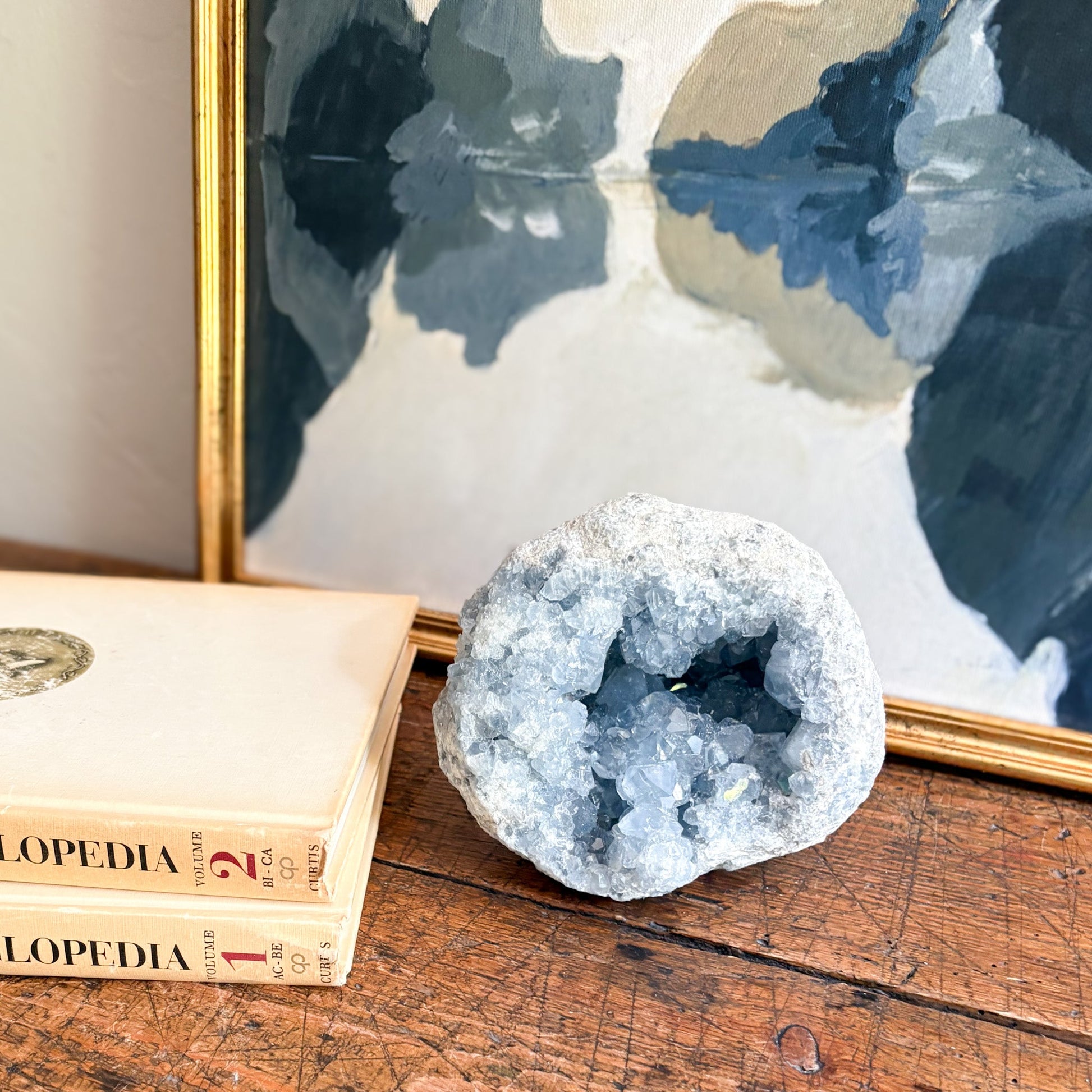 natural blue crystal cluster