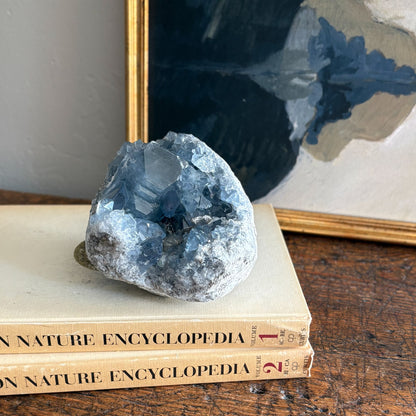 decorative blue crystal cluster
