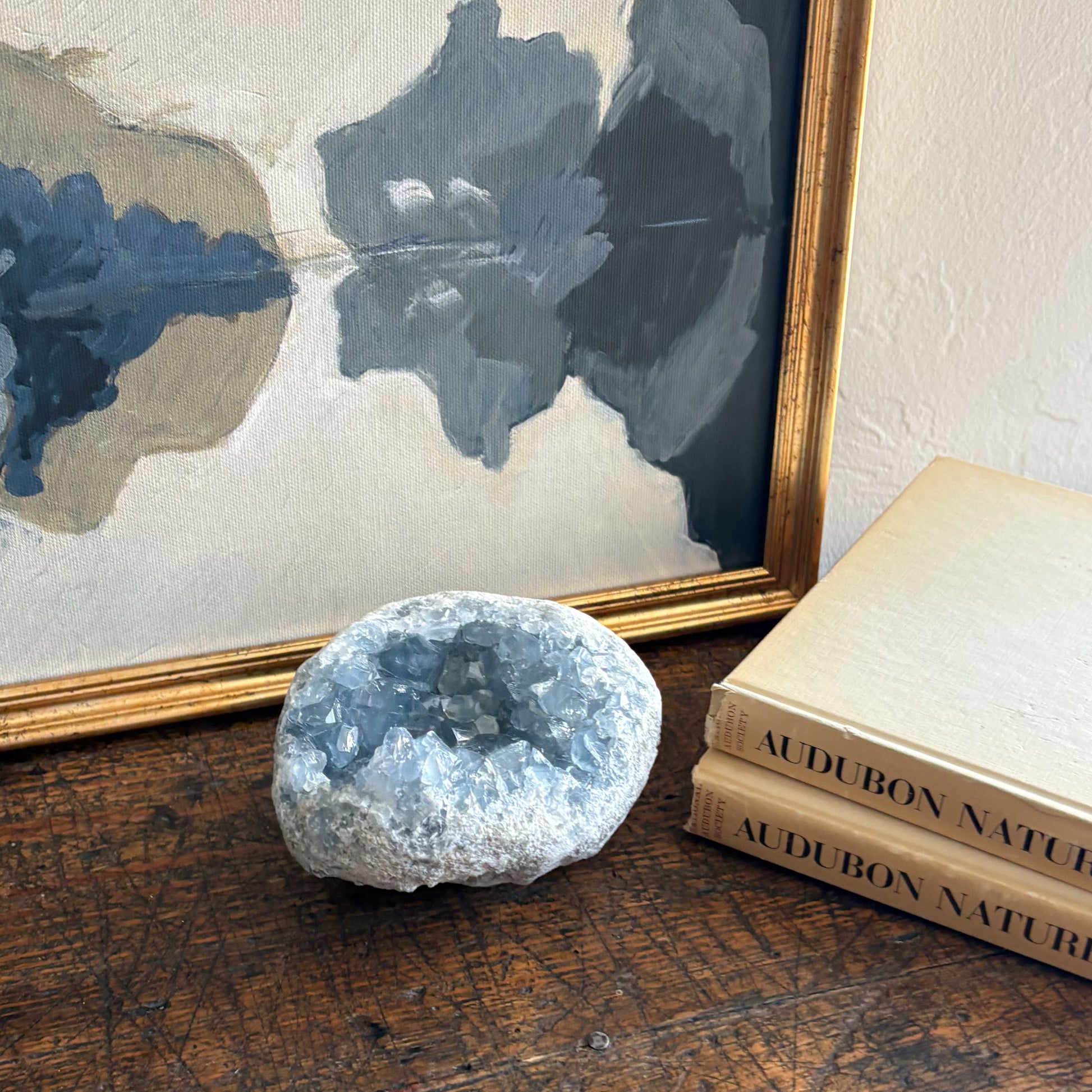 decorative blue crystal cluster