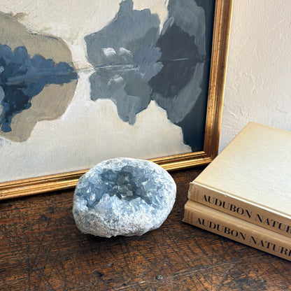 decorative blue crystal cluster