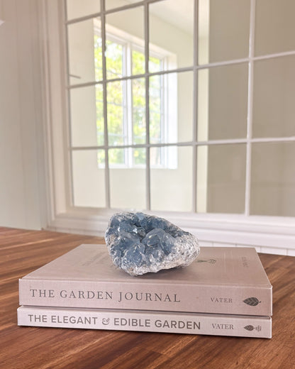 Natural blue celestite crystal cluster home decor